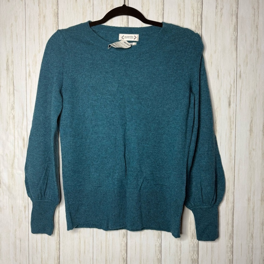 Nanette Lepore NWT 100% cashmere Teal Sweater
